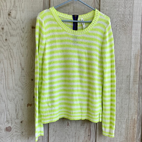 Aeropostale Crewneck Striped Zipper Back Sweater - Picture 1 of 8